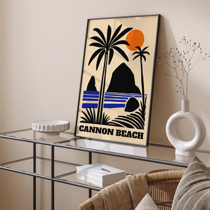 Cannon Beach Oregon Poster - Retro Landscape Print