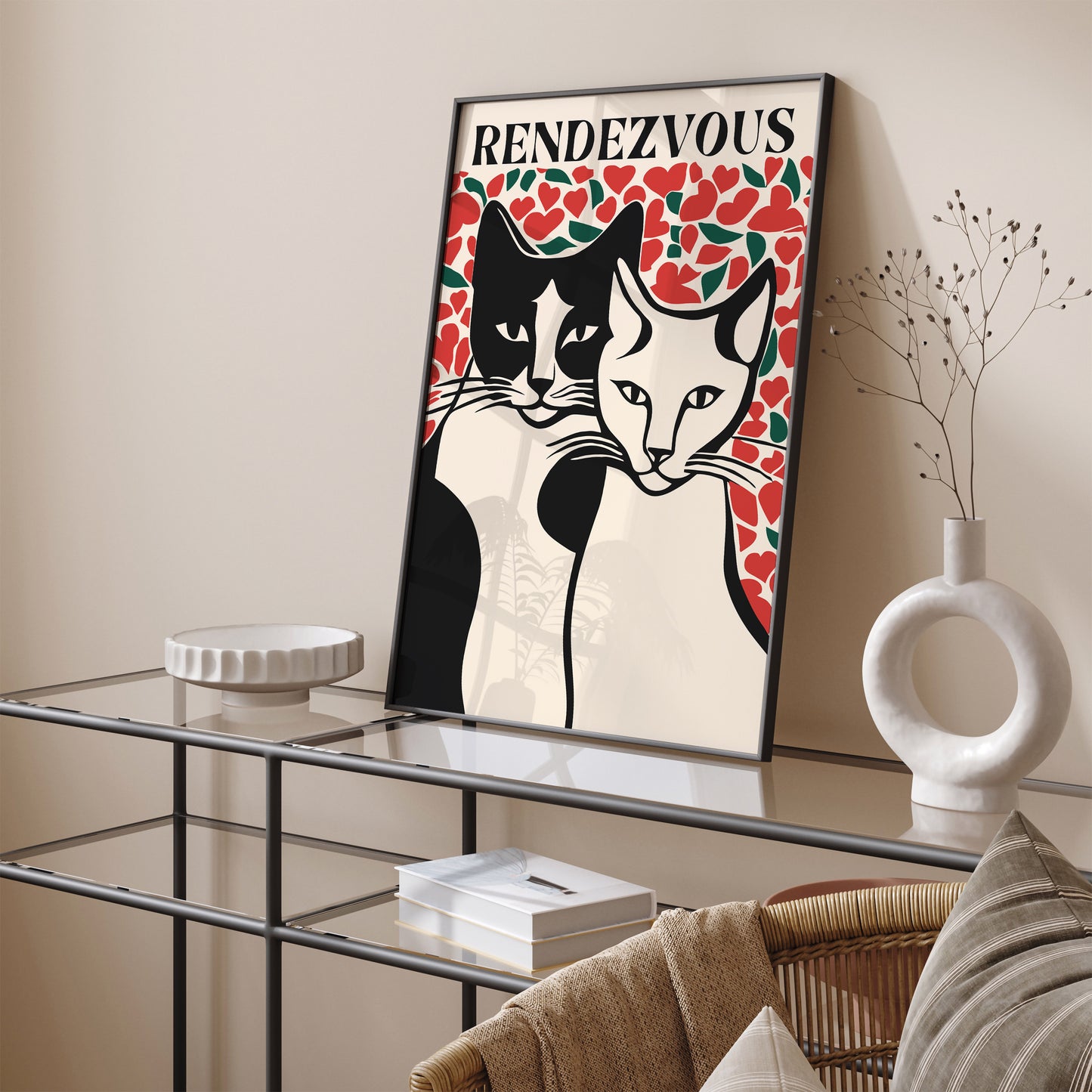 Rendevouz Cats Art Print