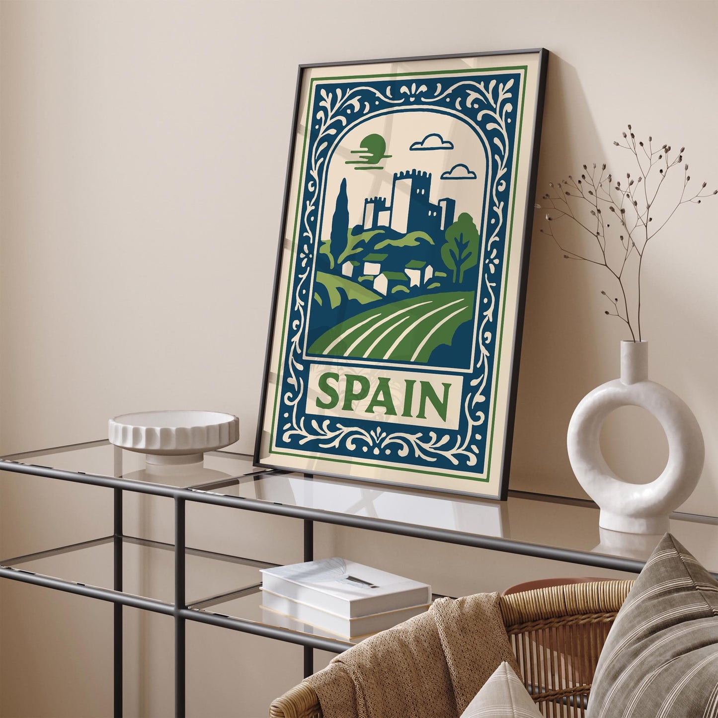 Spain Travel Poster, Spanish Landscape Art Print
