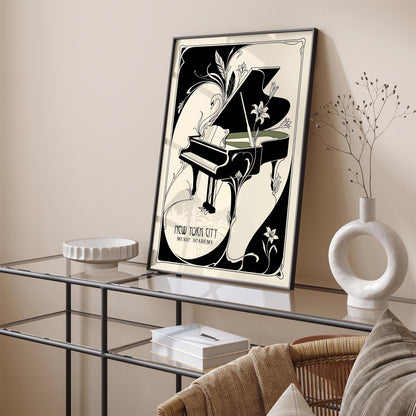 New York City Music Academy Art Nouveau Poster