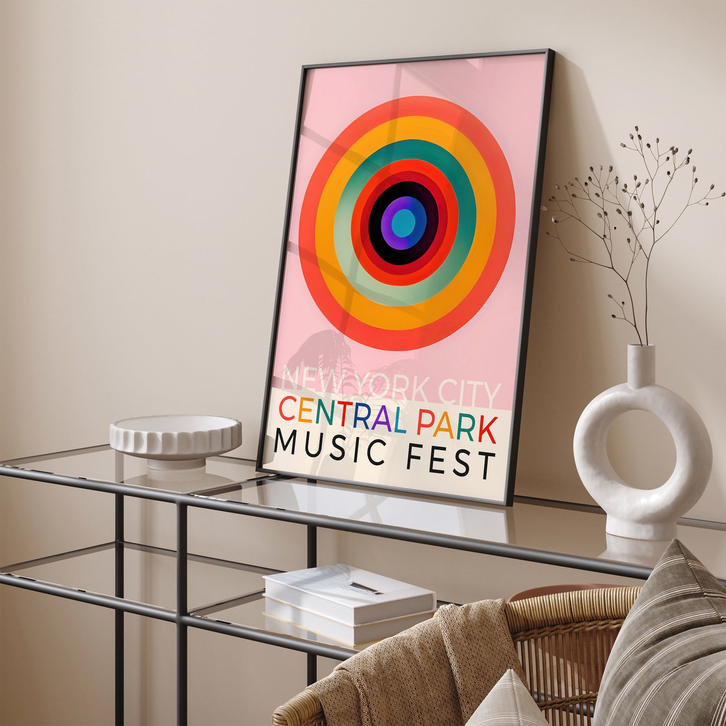 NYC Central Park Music Fest Pink Poster 2024