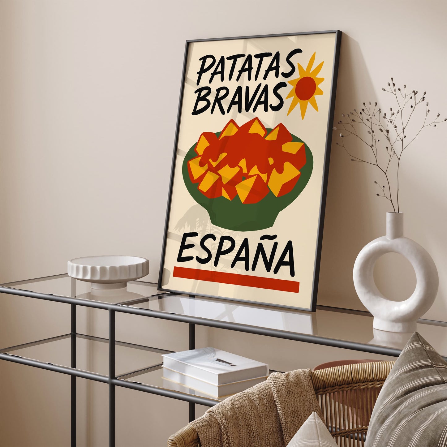 Patatas Bravas Espana Poster for Kitchen Wall Decor