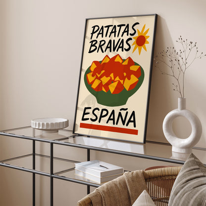 Patatas Bravas Espana Poster for Kitchen Wall Decor