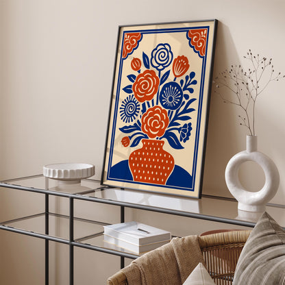 Flowers Bouquet Art Print - Modern Wall Decor