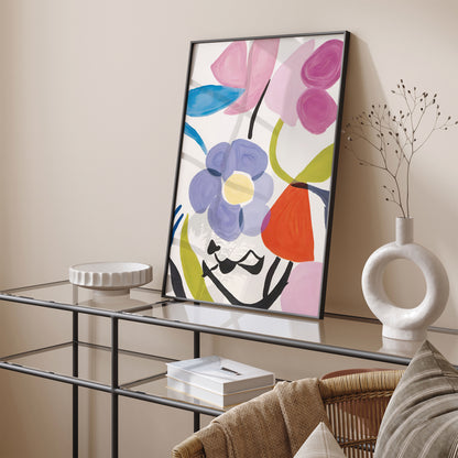 Mid Century Abstract Flower Poster