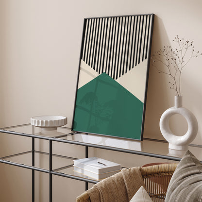 Retro Green Geometric Art Print