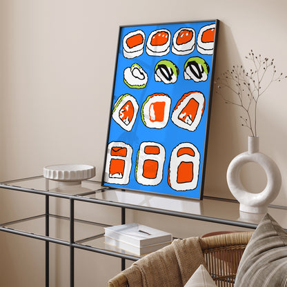 Retro Cute Sushi Poster