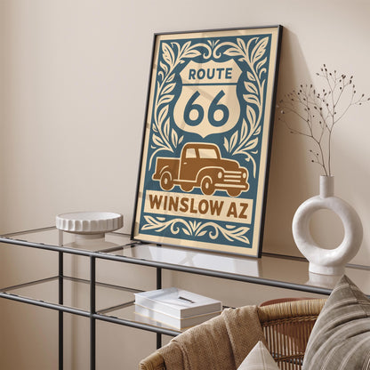 Route 66 Winslow AZ Travel Poster