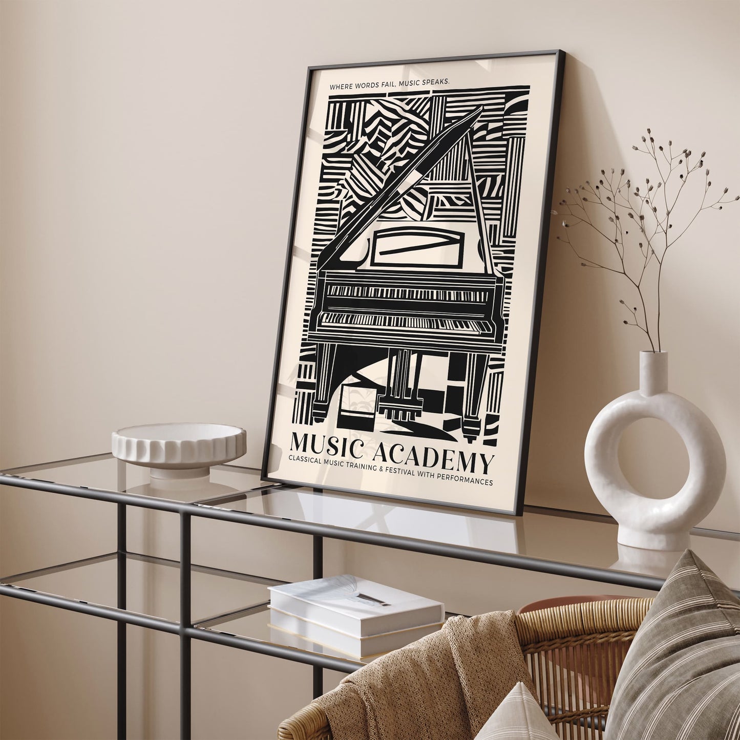 Music Academy Poster - Elegant Piano Wall Art