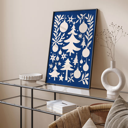 Merry & Bright Blue Art Print