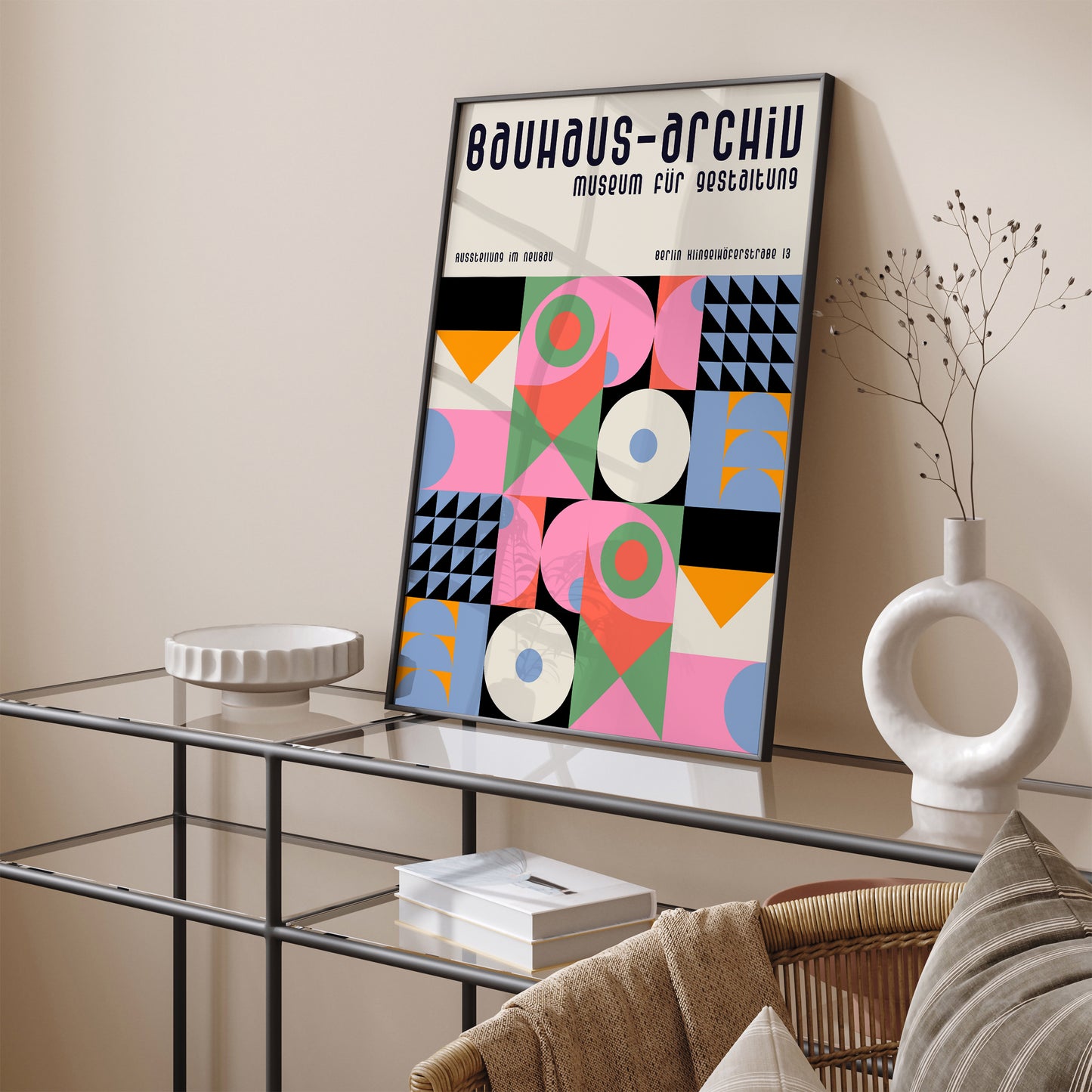 Bauhaus Archive Pink and Blue Poster