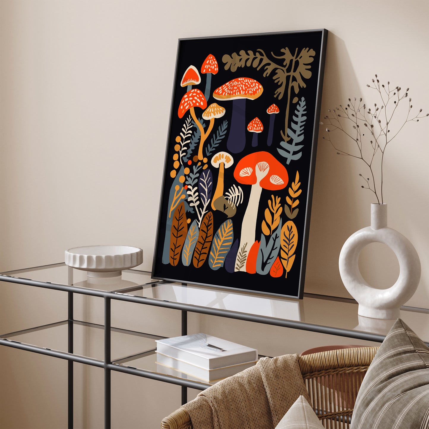 Autumn - Cozy Bohemian Mushroom Poster