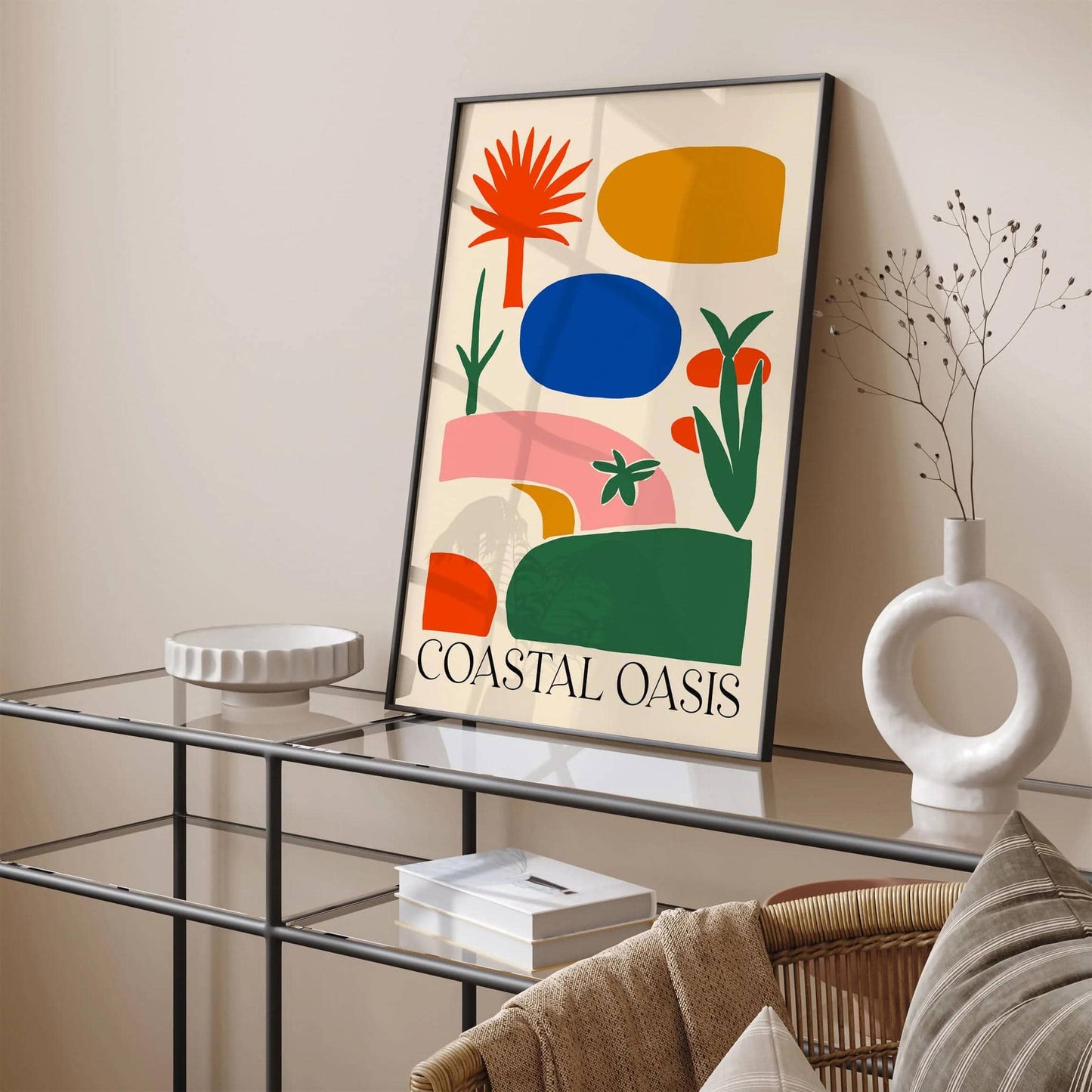 Coastal Oasis Colorful Abstract Poster
