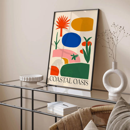 Coastal Oasis Colorful Abstract Poster