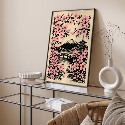 Japan Cherry Blossom Travel Poster