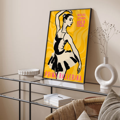 Yellow Prima Ballerina Art Print