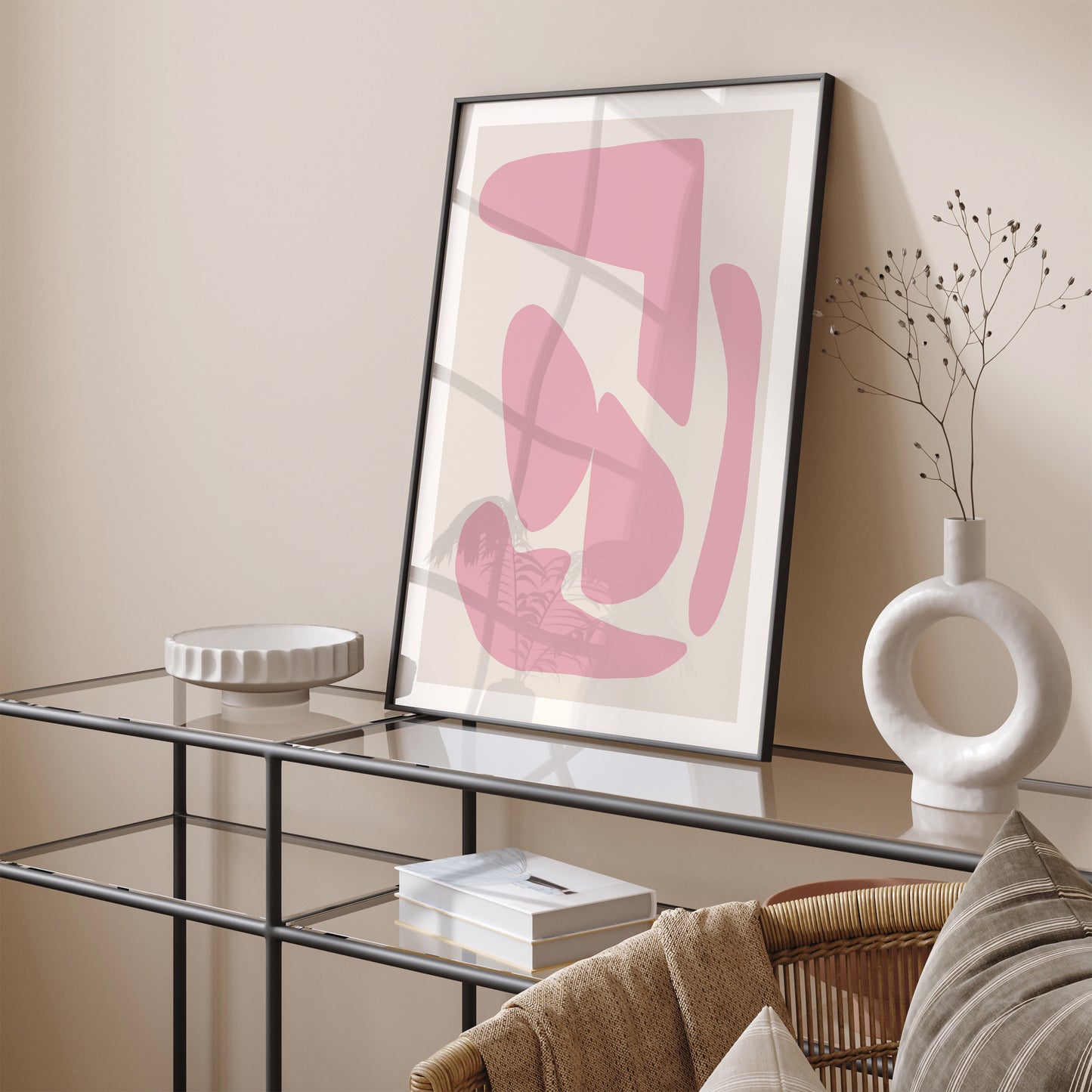 Modern Pink Minimalist Shapes Art Print