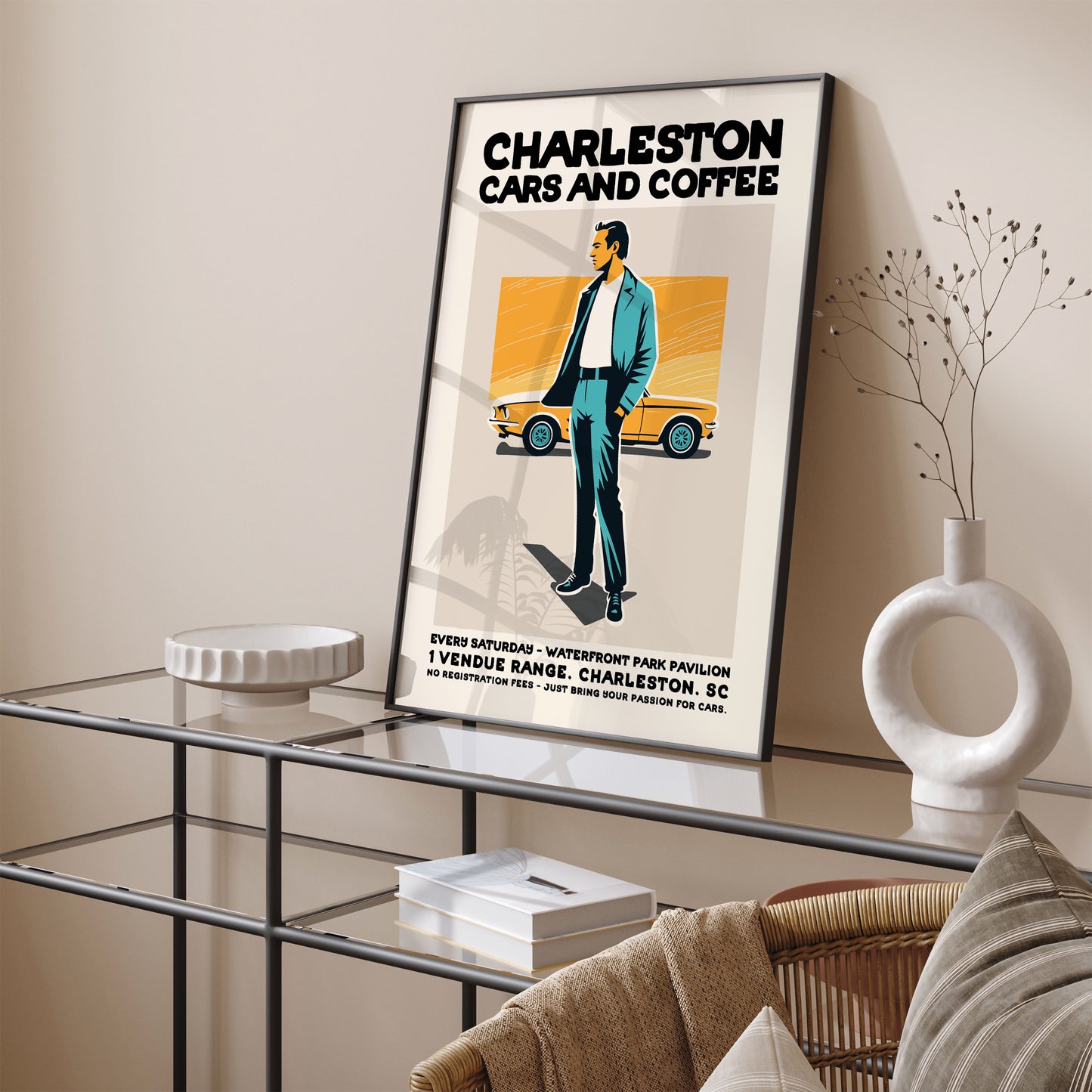 Charleston Cars & Coffee Poster Petrolhead Gift