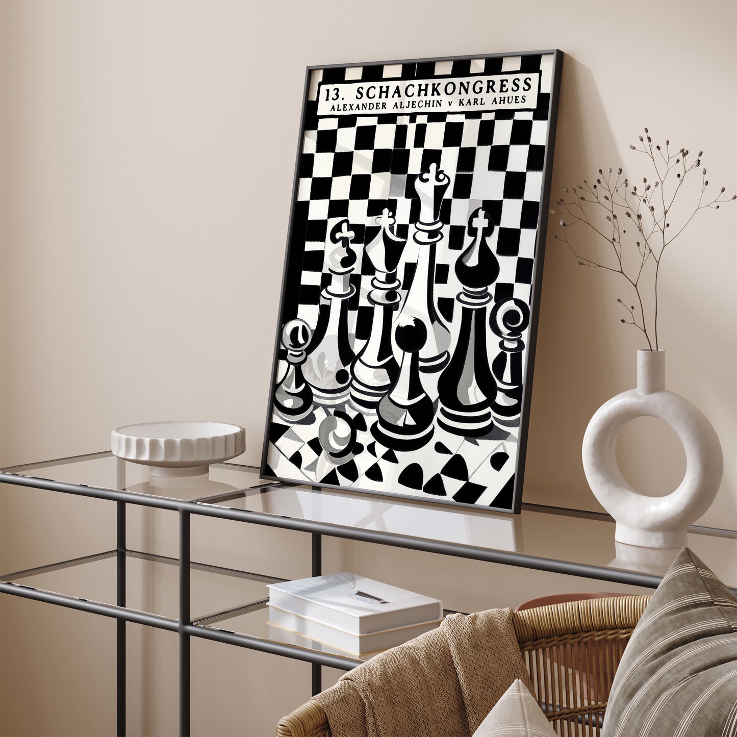 Vintage Chess Poster - Black and White