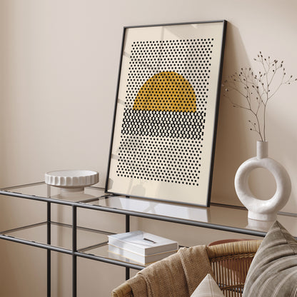 Mid Century Modern Sun Rustic Art Print