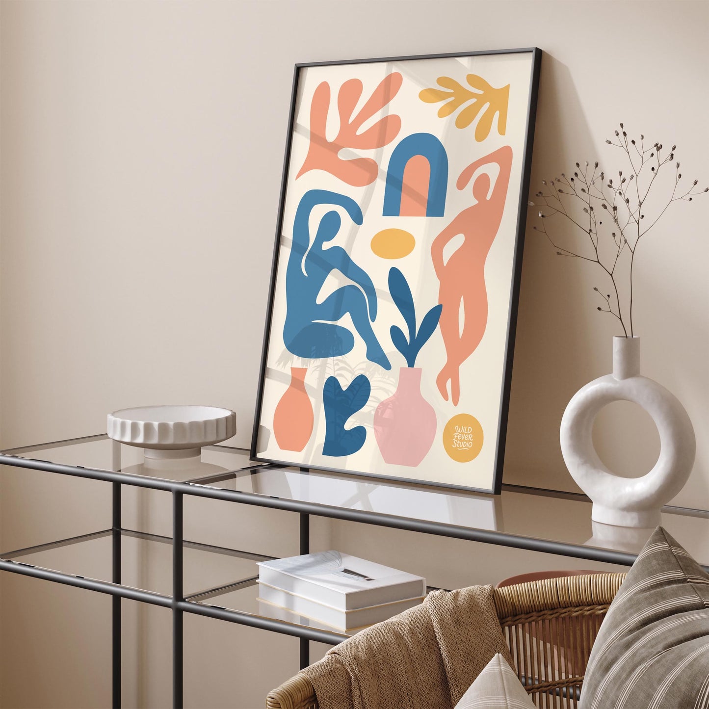 Abstract Papiers Découpés Wall Art Print