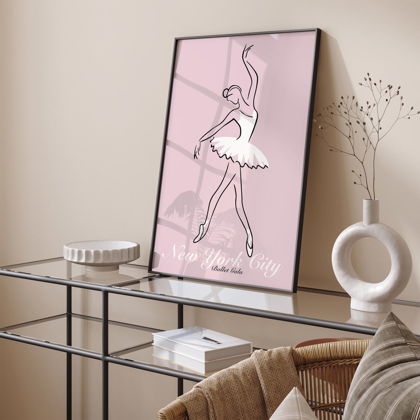 New York City Ballet Gala Poster - Pink Ballerina Wall Art