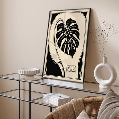 Art Deco Monstera Leaf Poster