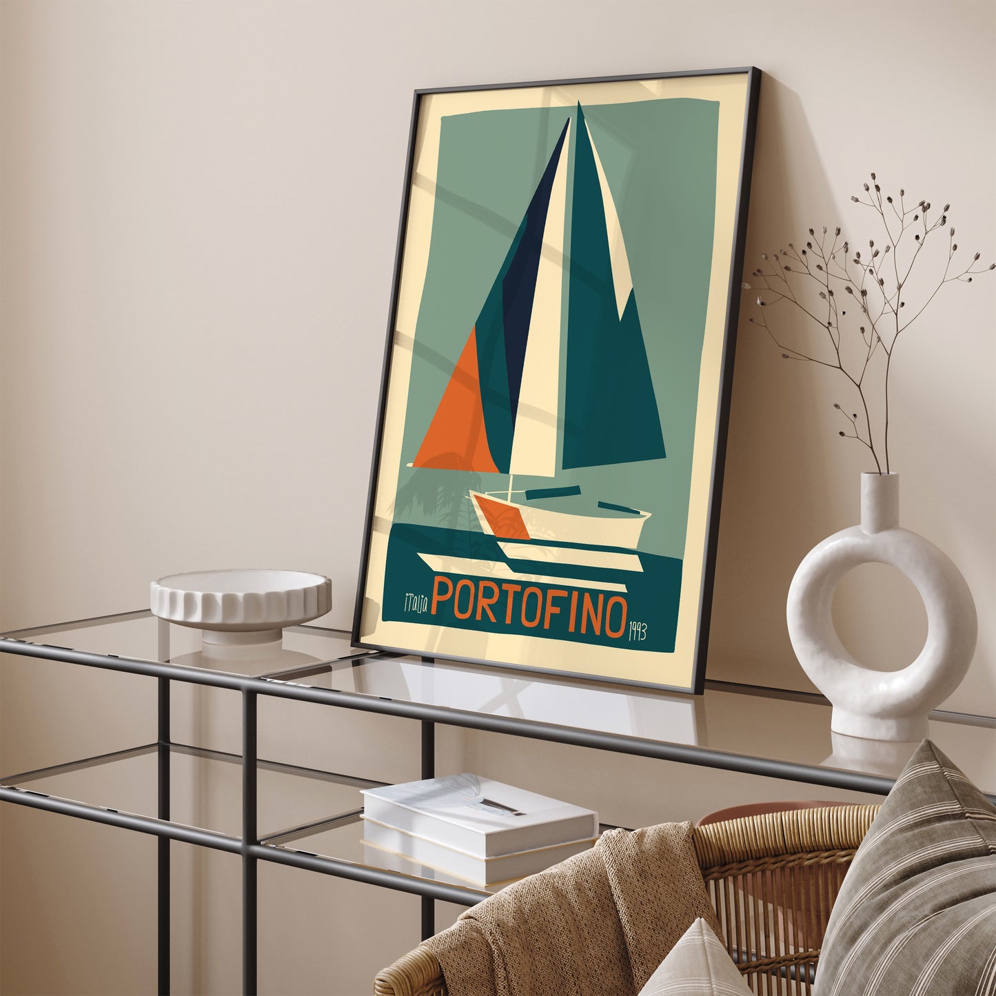 Portofino Italia Retro 1993 Poster