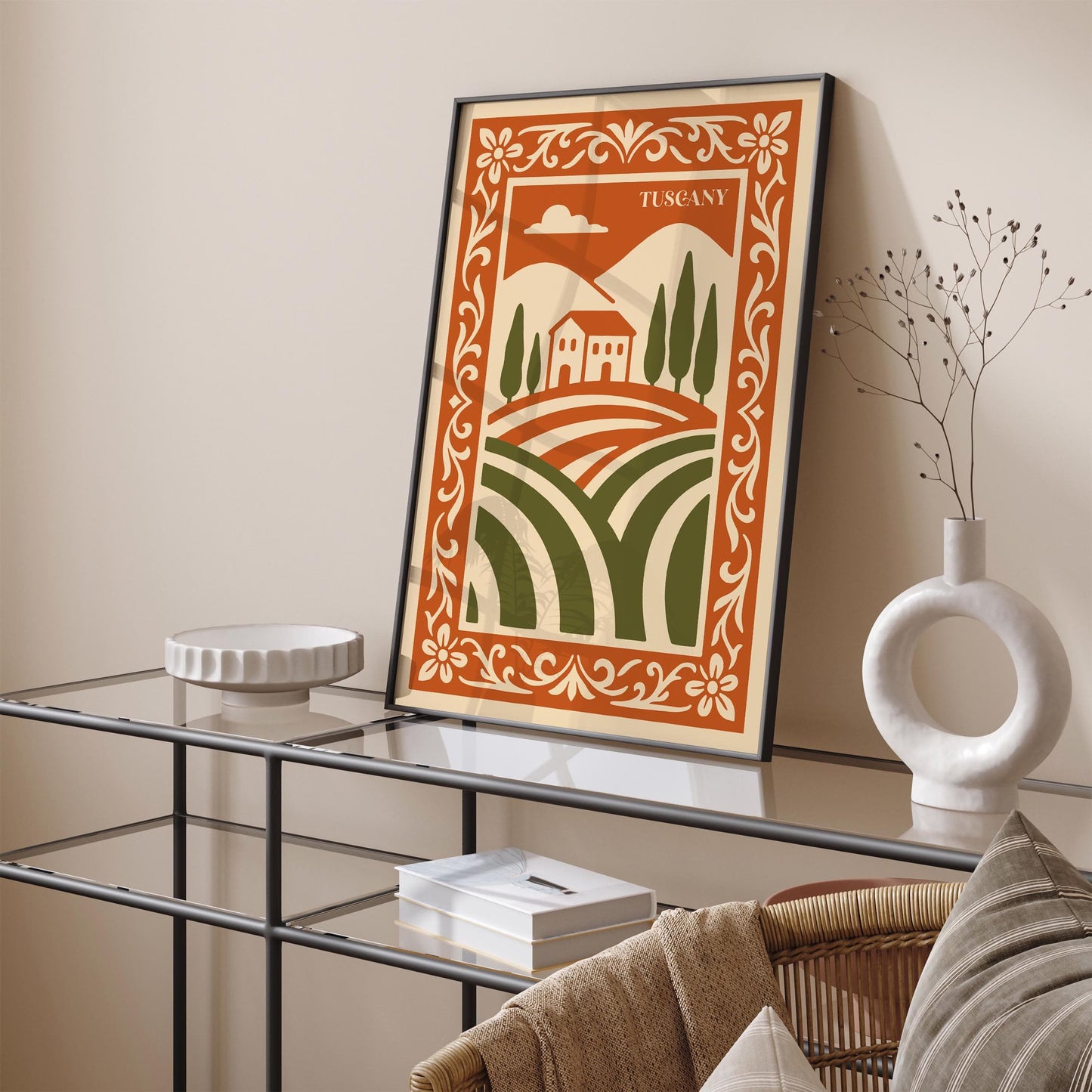 Tuscany Landscape Poster - Italy Travel Wall Art Print
