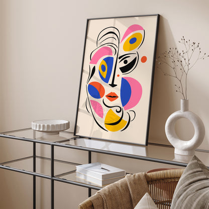 Trendy Woman Face Art Print