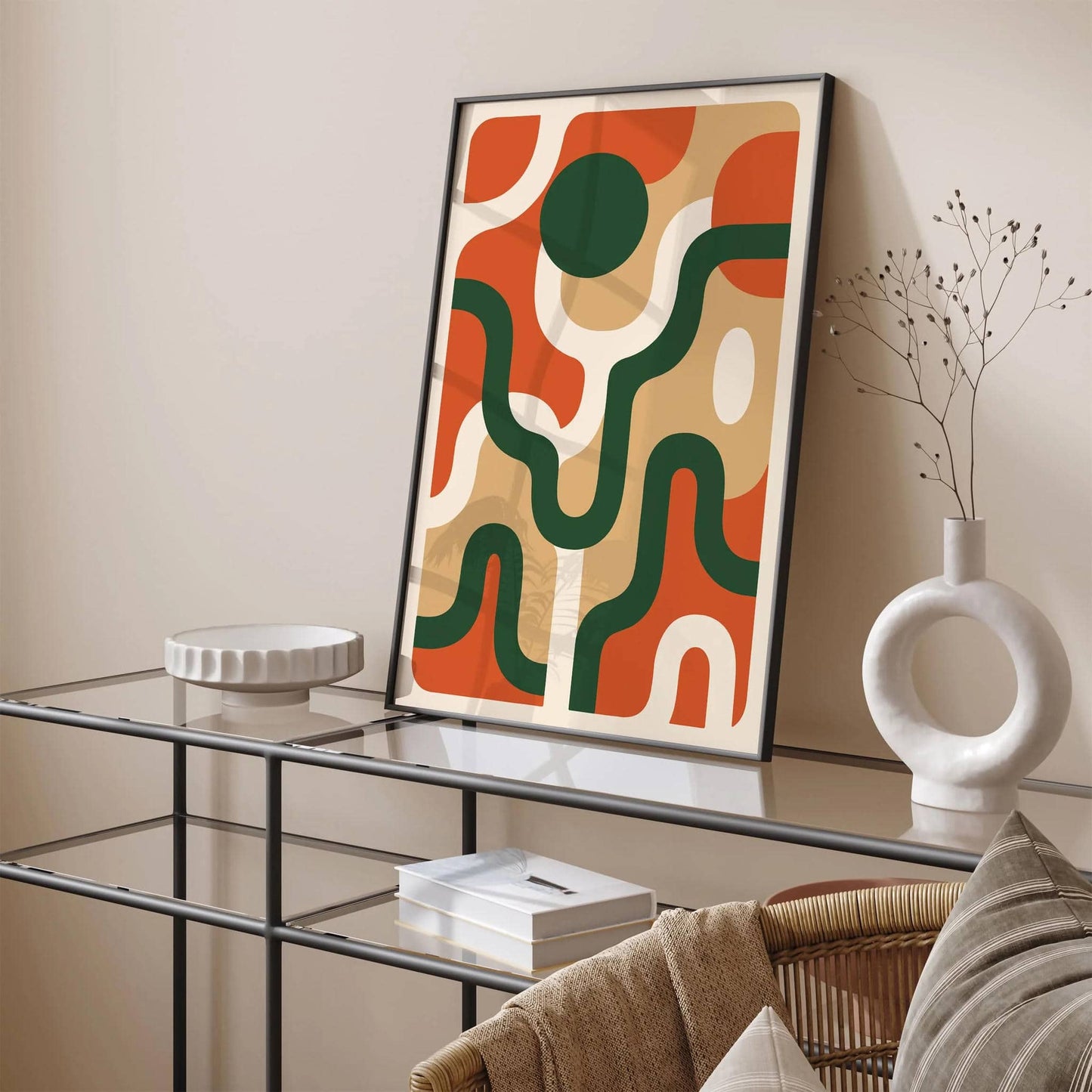 Retro 70s Vibe Abstract Wall Art Print
