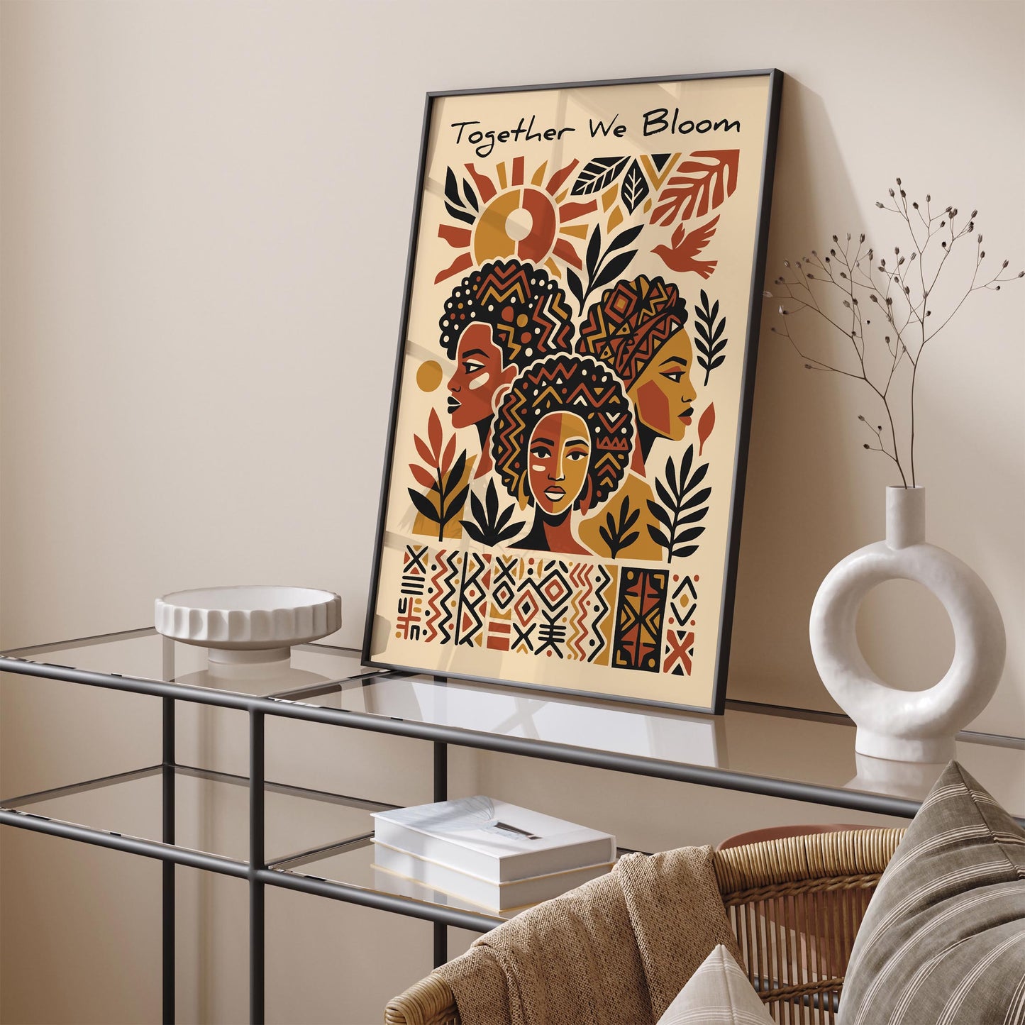 Together We Bloom Afrohemian Poster