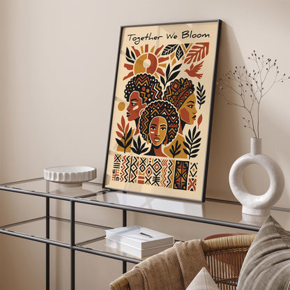 Together We Bloom Afrohemian Poster