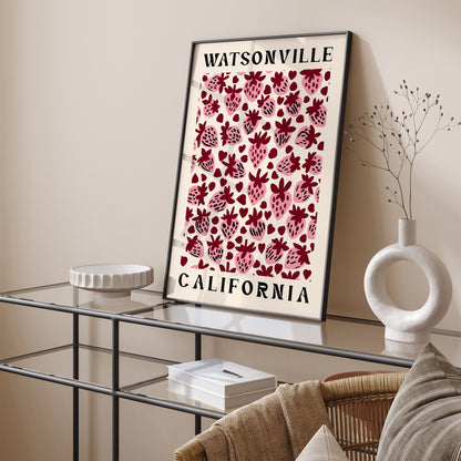 Watsonville California Pink Strawberries Print