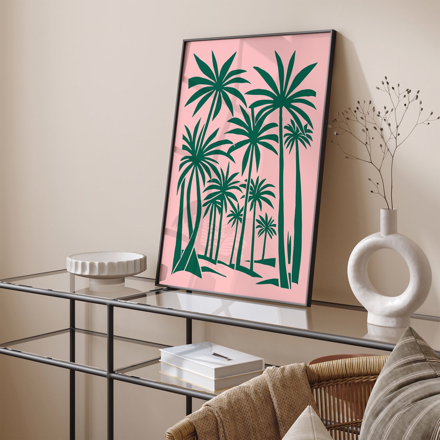 70s Pink Palms Art Print