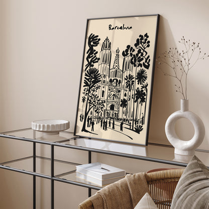 Barcelona Architecture Sketch Art Print