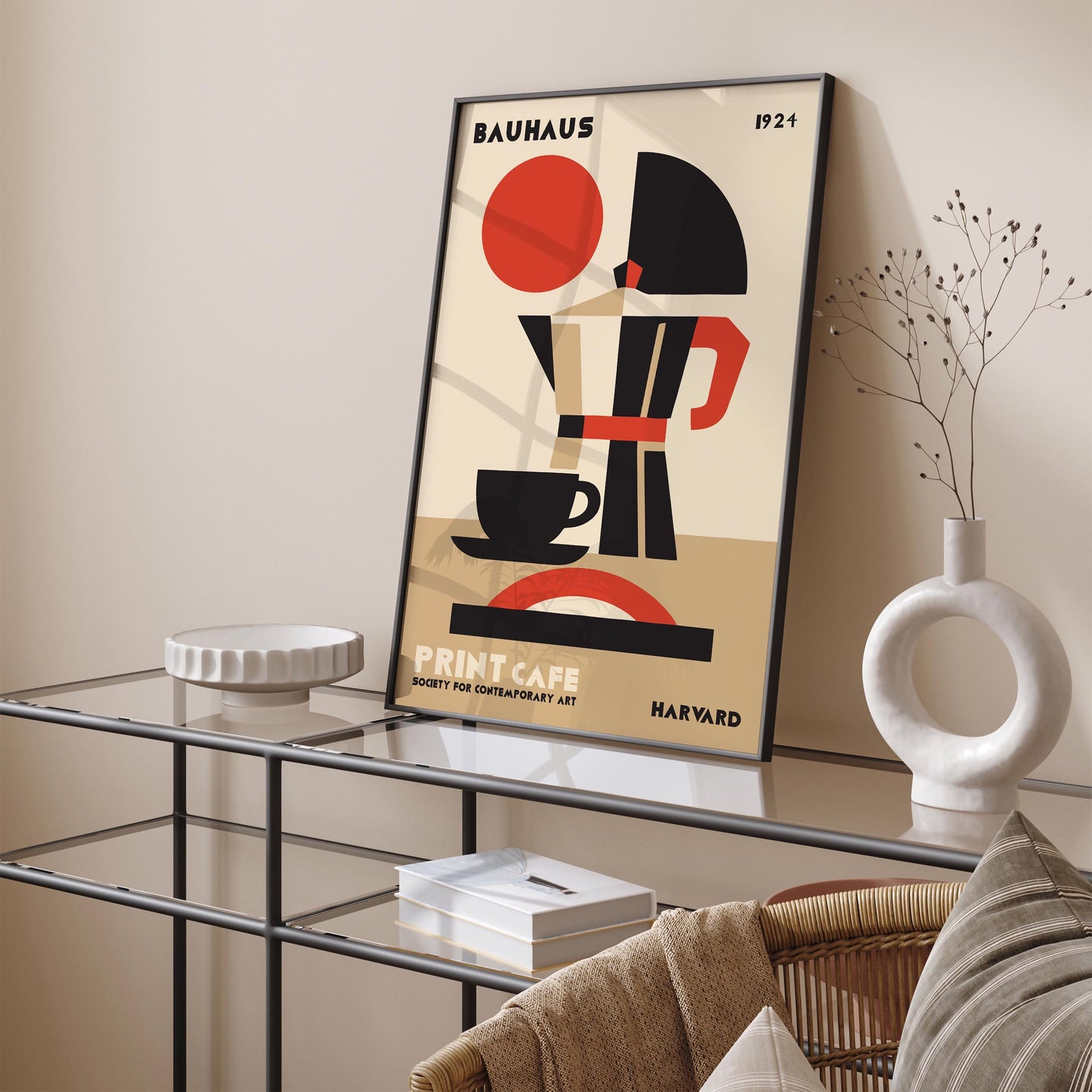 Bauhaus Cafe Harvard Exhibition Poster – Modern Art Wall Print