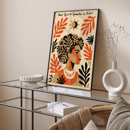 Afrohemian Woman Portrait Quote Poster