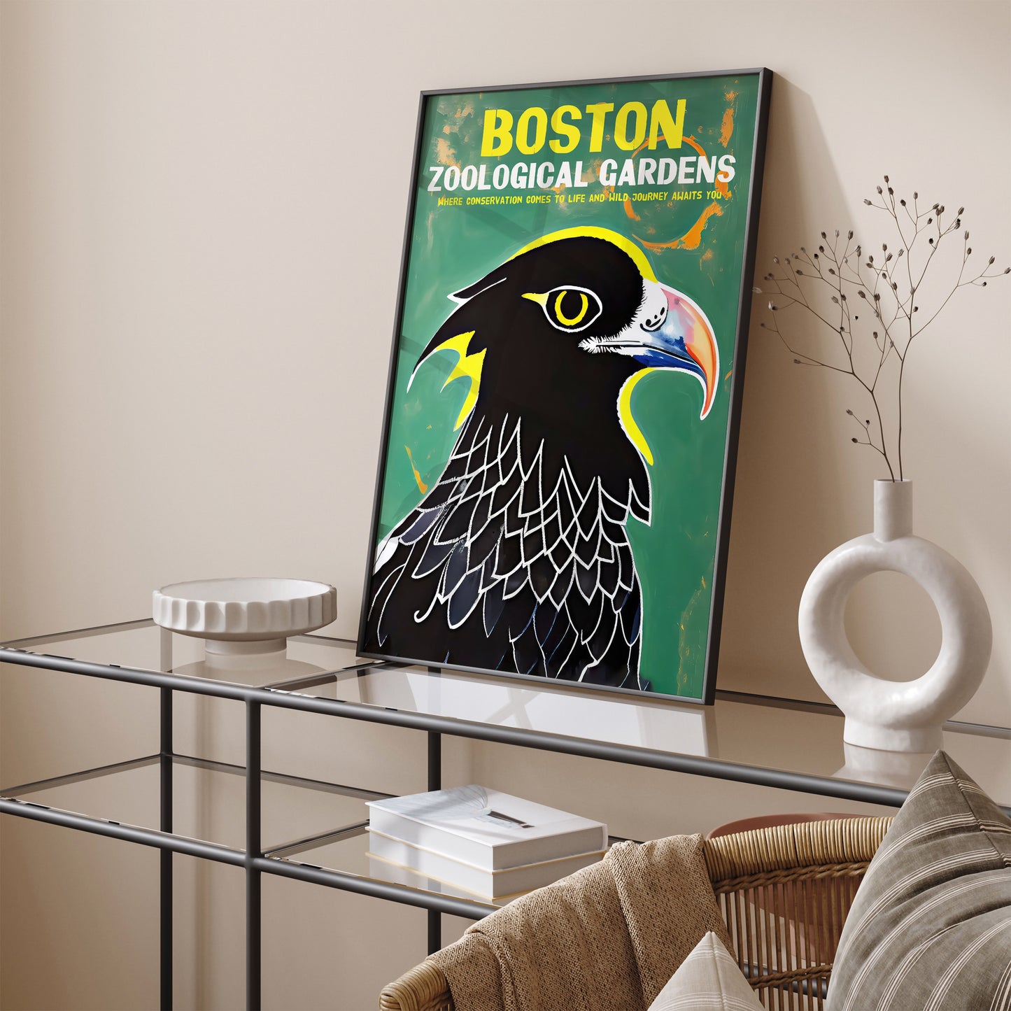 Boston Zoo Retro Eagle Poster