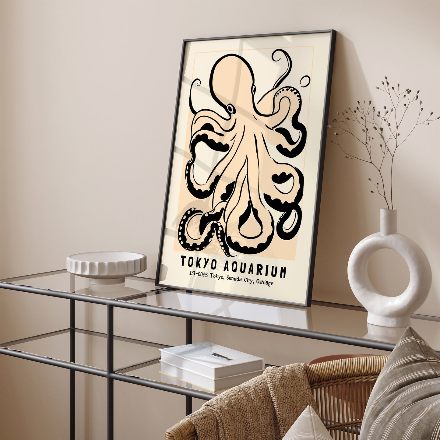 Tokyo Aquarium Retro Octopus Poster