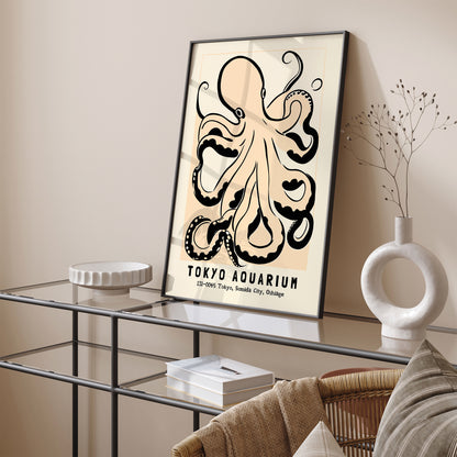 Tokyo Aquarium Retro Octopus Poster