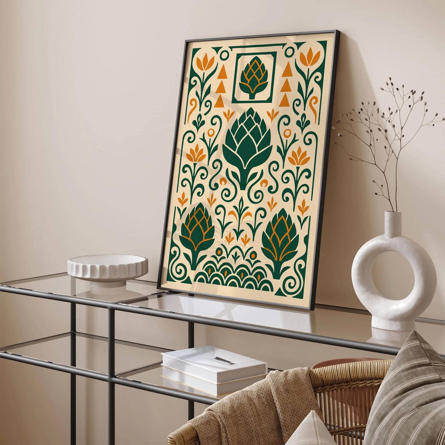 Artichoke Art Print in Art Deco Style 2025