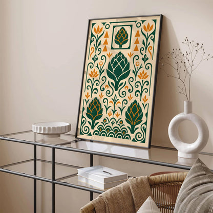 Artichoke Art Print in Art Deco Style 2025