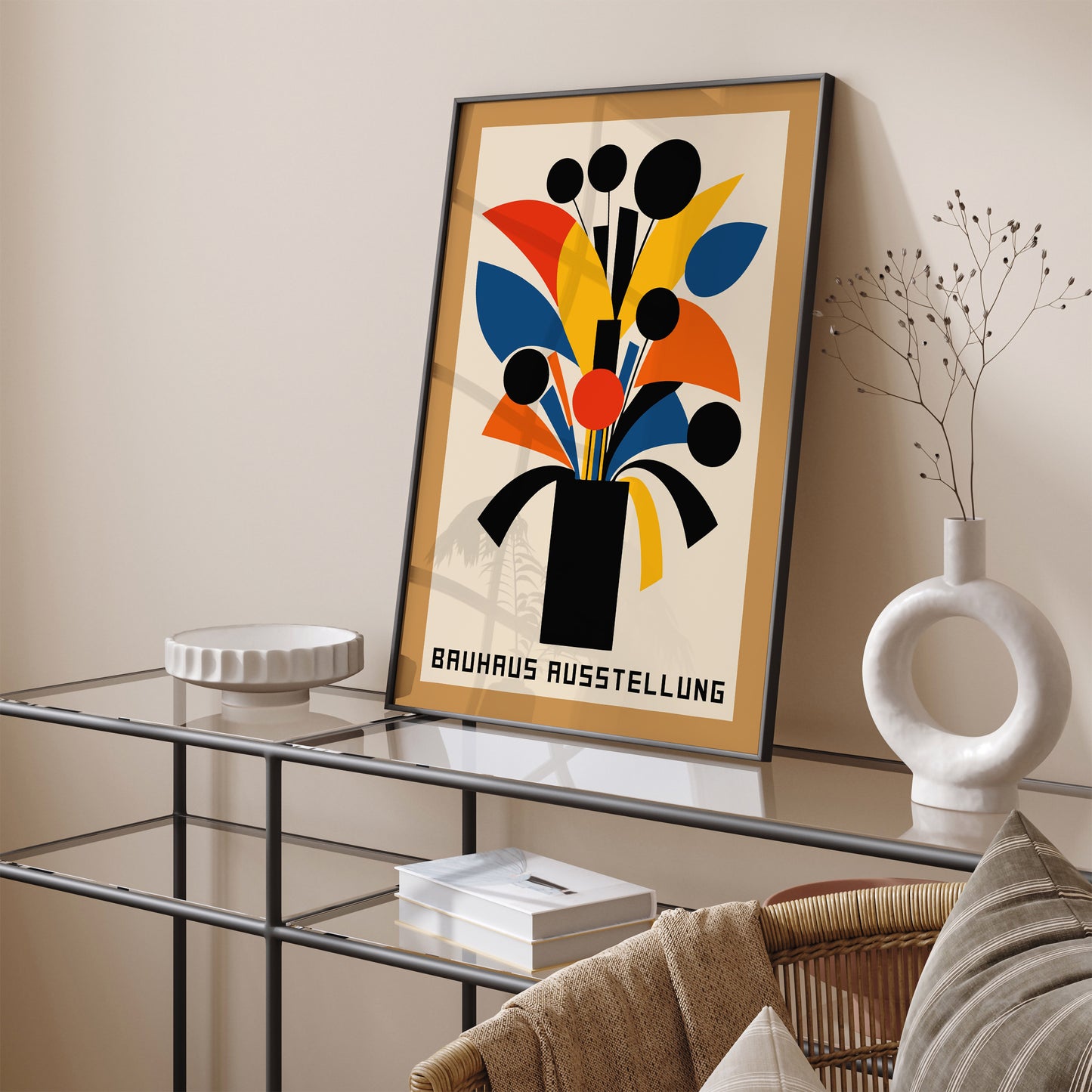 Geometric Bauhaus Bouquet Poster