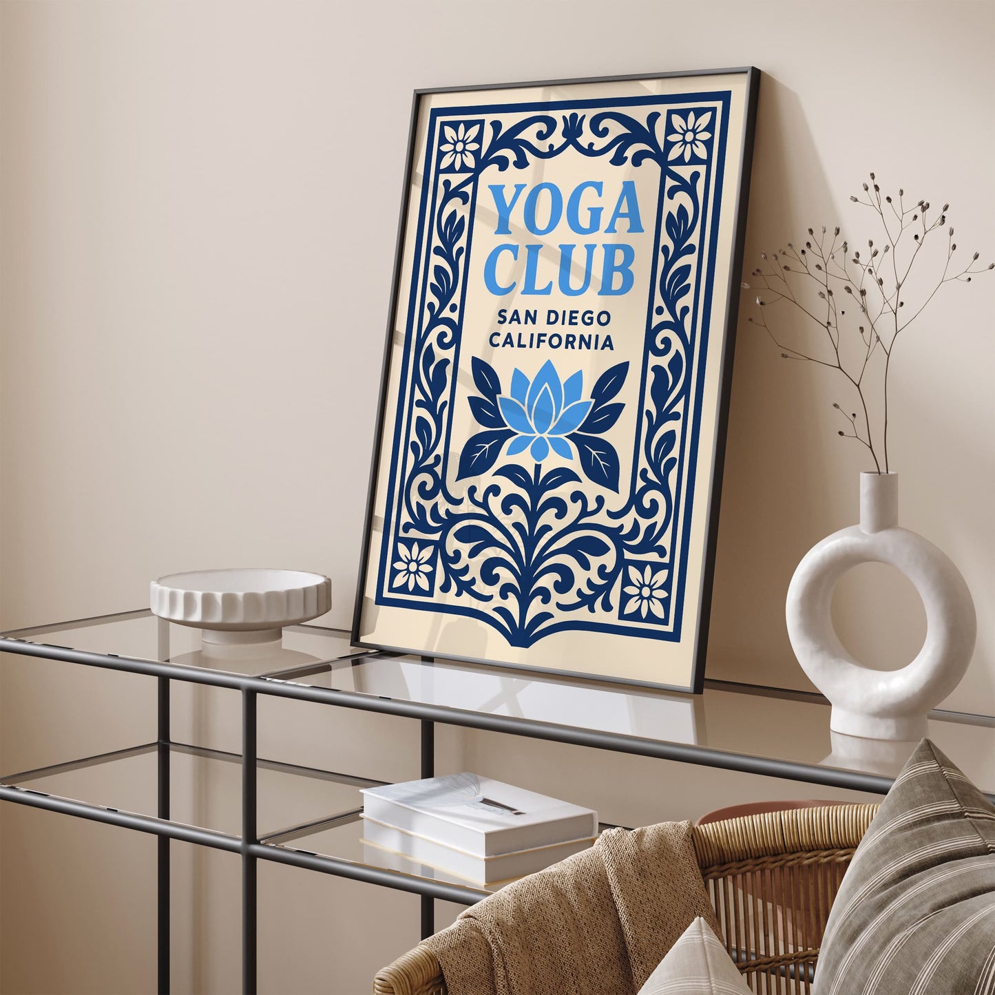 Blue Yoga Club San Diego California Poster