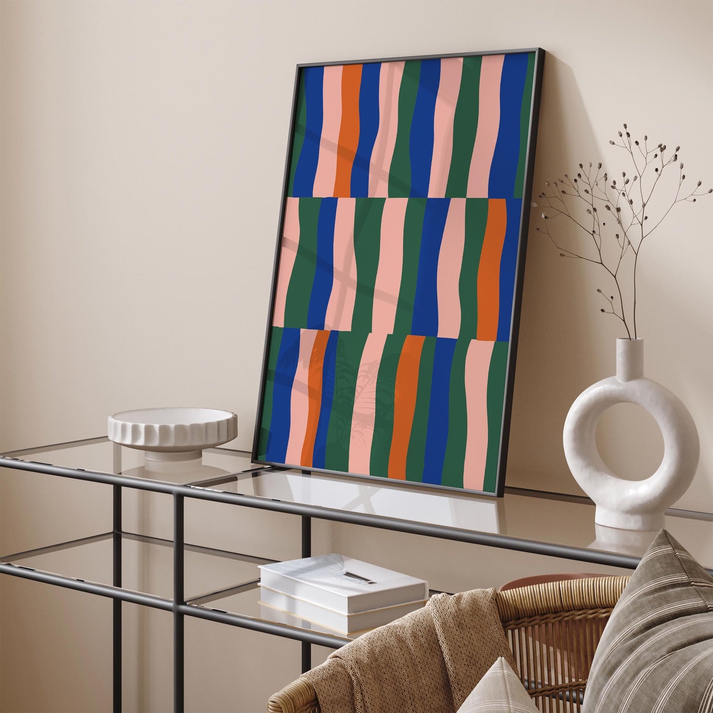 Retro Aesthetic Striped Abstract Poster