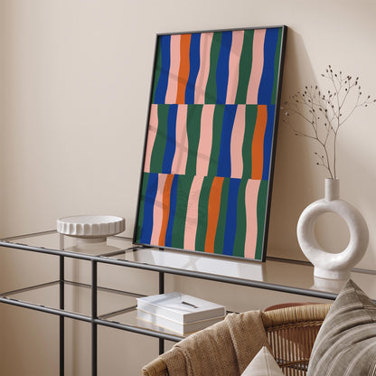 Retro Aesthetic Striped Abstract Poster