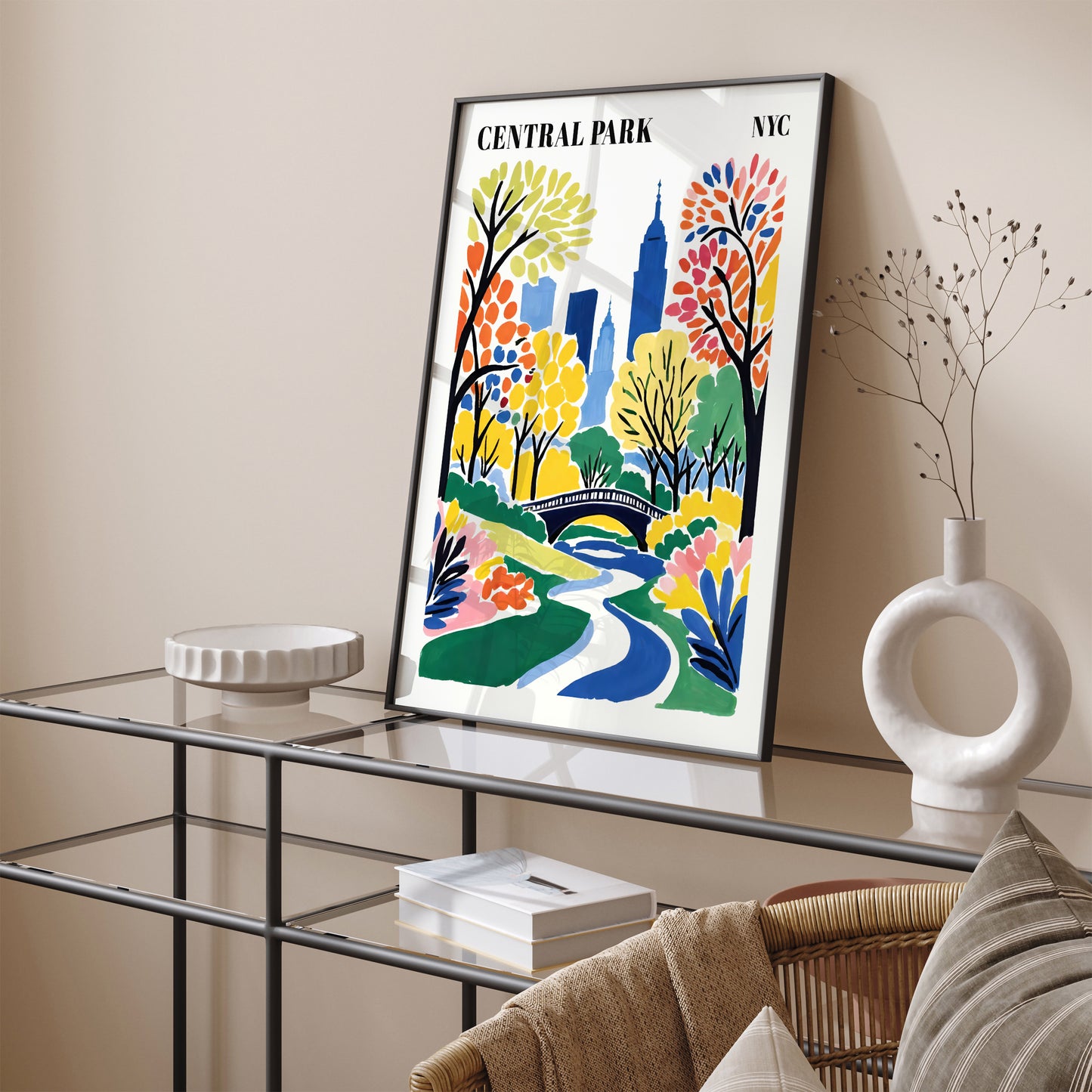 Central Park NYC Colorful Art Print