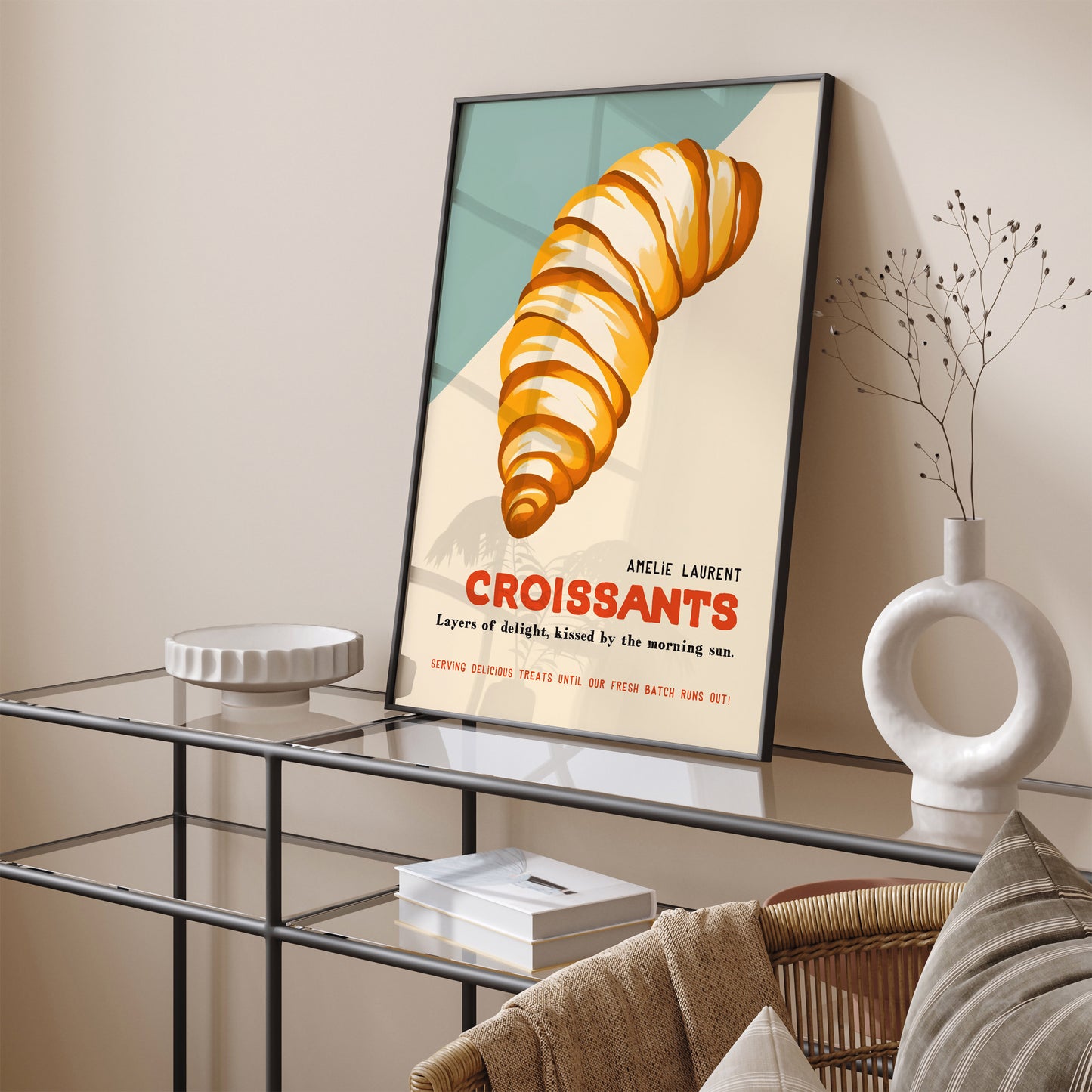 Fresh Croissants Bakery Poster