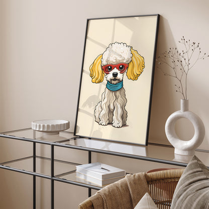 Funny Little Poodle Dog Art Kids Room Decor